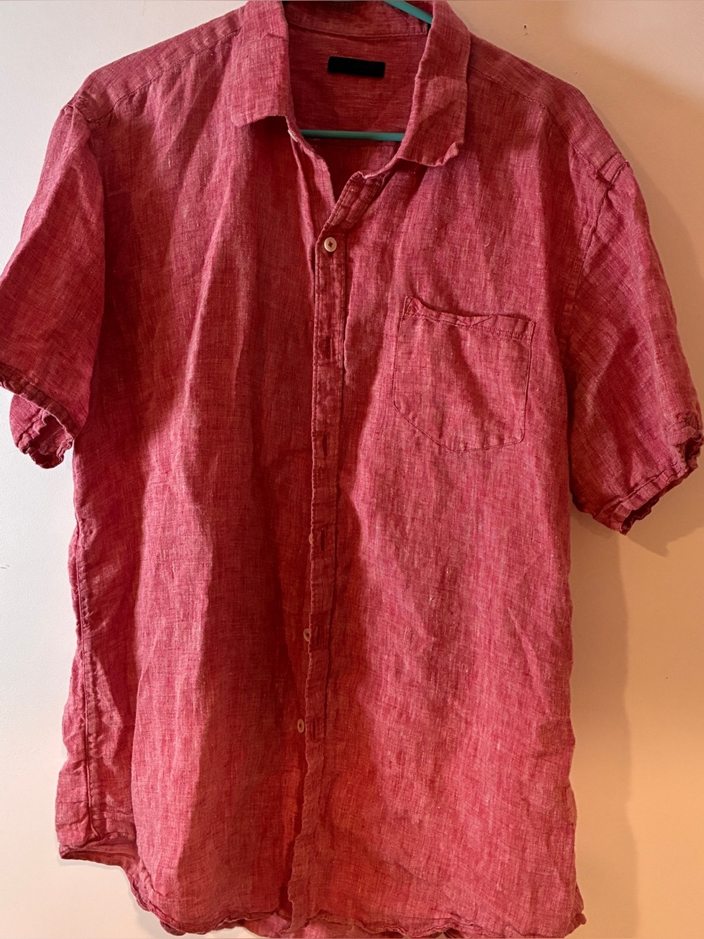 Zachary Prell 100% red linen button up shirt XL